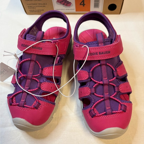 Eddie Bauer Girls' Hot Pink and Purple Sport Sandals - Picture 2 of 5